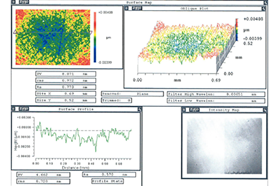 SiCウェハの鏡面研削加工（C面）